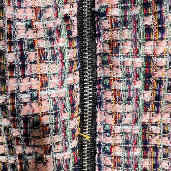 ASOS size 0 pink tweed a line mini skirt with front zipper accents B112 - Picture 2 of 5